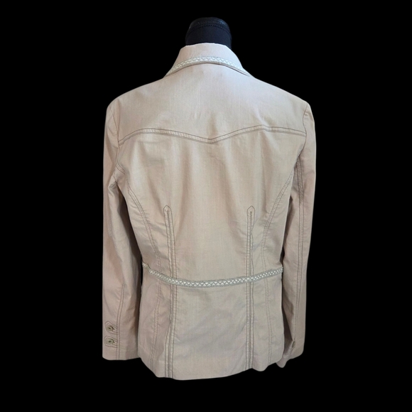 Lana Lee Elegant Tan Utility Jacket Size 12 - Picture 4 of 9